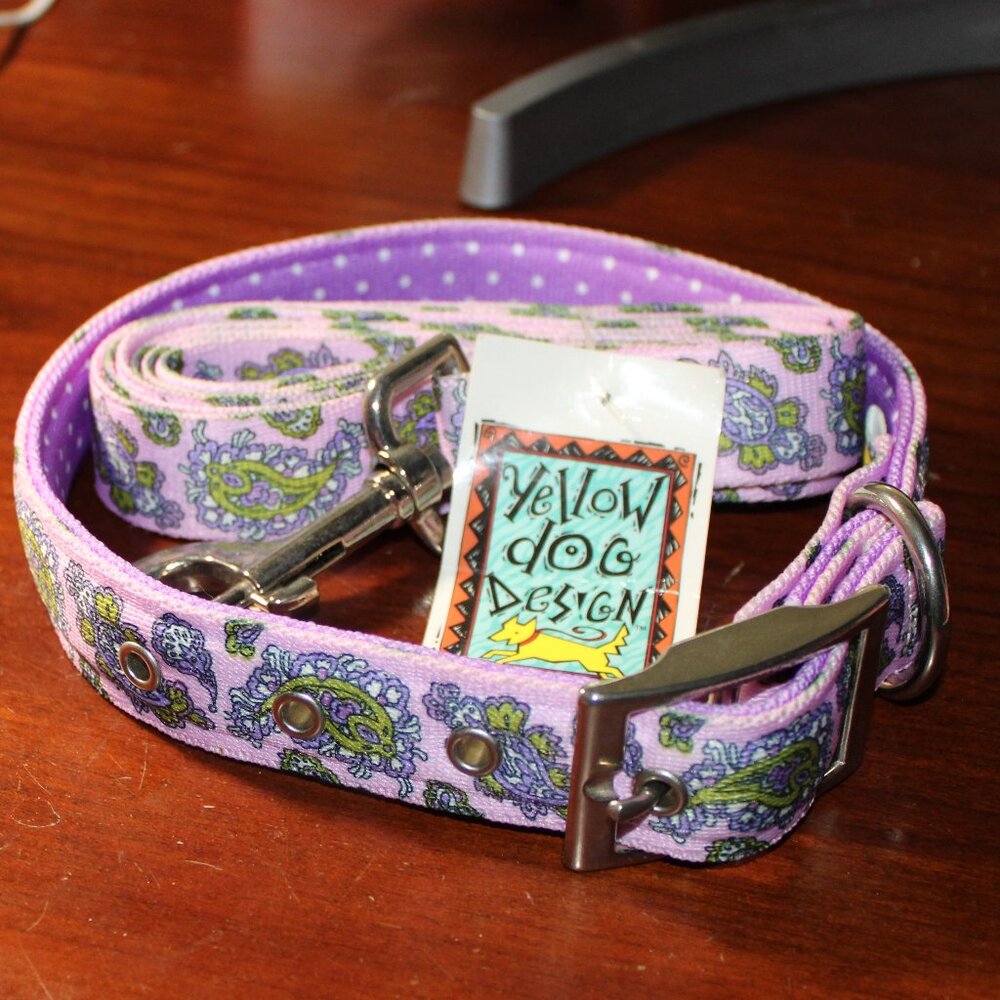 🎉4xHP🎉Yellow Dog Design Pet Leash & Collar